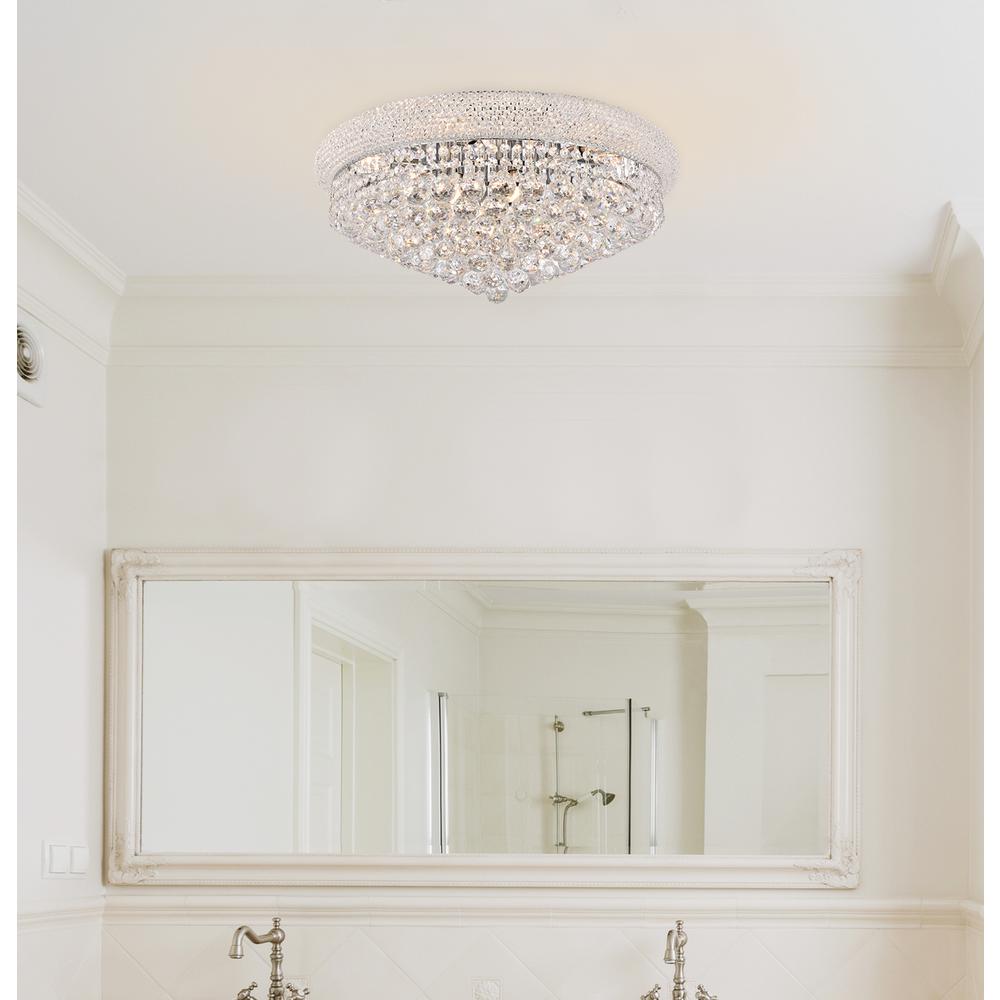 Primo 12 light Chrome Flush Mount Clear Royal Cut Crystal. Picture 8