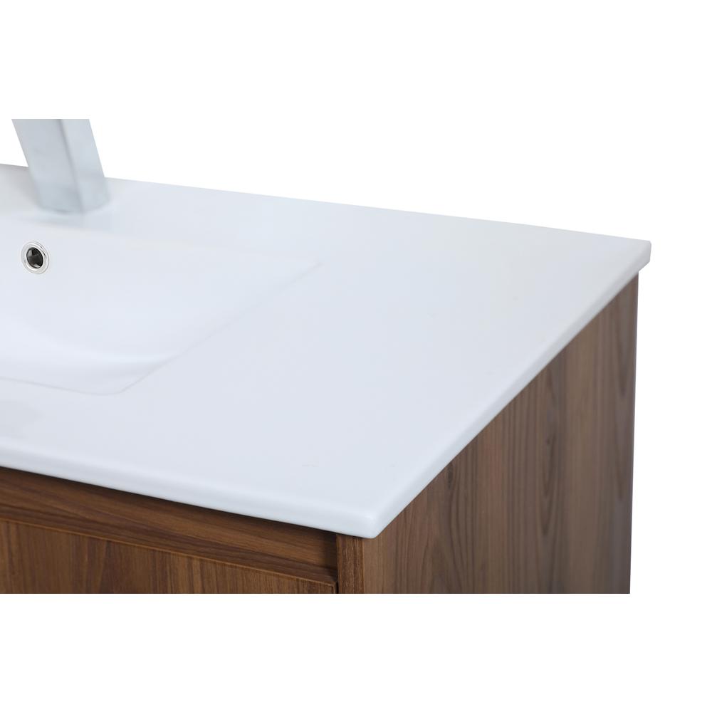 36 inch  Single Bathroom Floating Vanity in Walnut Brown. Picture 10
