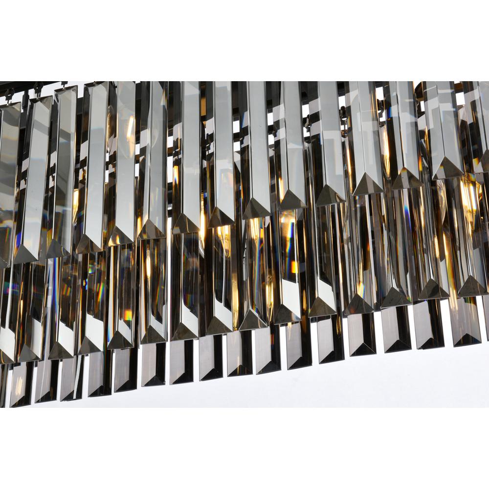 Sydney 12 light Matte Black Chandelier Silver Shade (Grey) Royal Cut Crystal. Picture 3