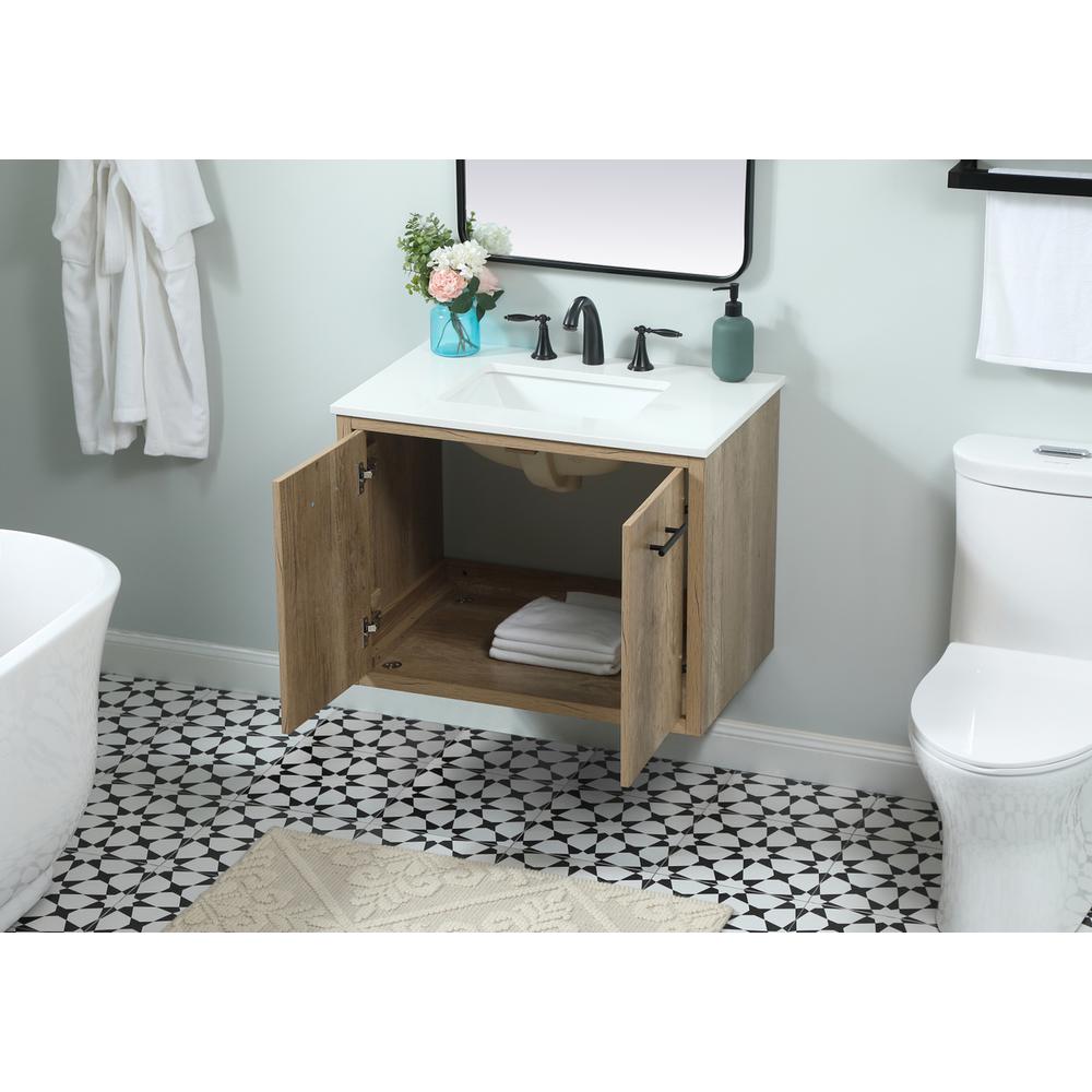 30 inch Single bathroom vanity in natural oak. Picture 6