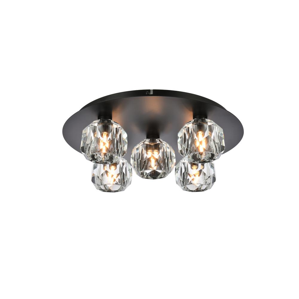 Graham 5 Light Ceiling Lamp in Black. Picture 1