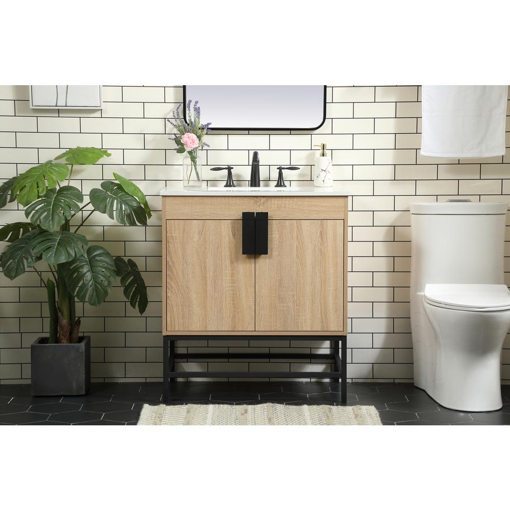 30 inch Single bathroom vanity in mango wood. Picture 14