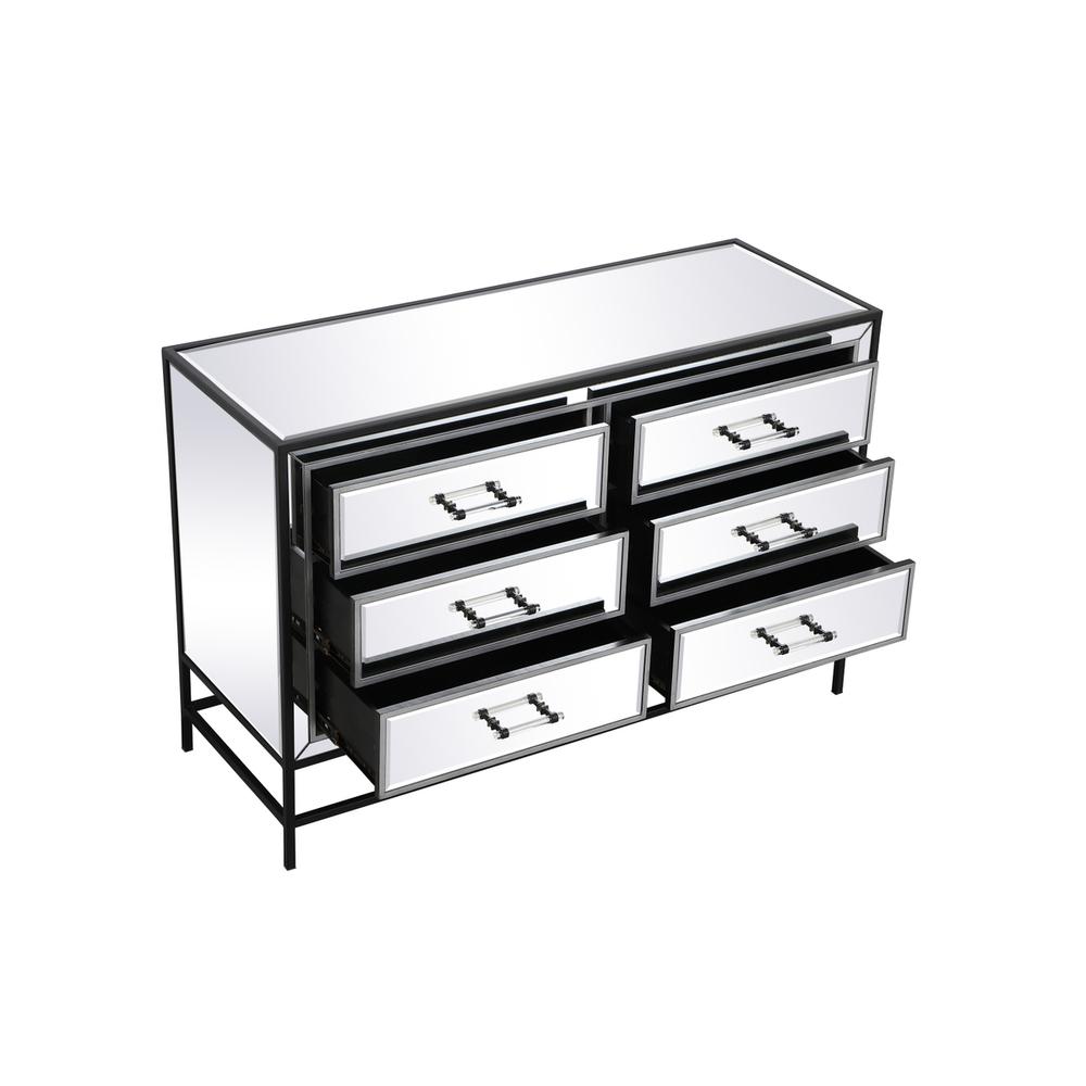 48 inch mirrored 6 drawers chest in black. Picture 6