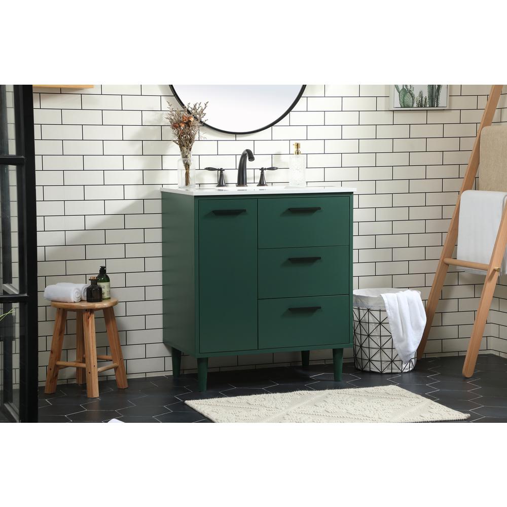 30 inch bathroom vanity in Green. Picture 2