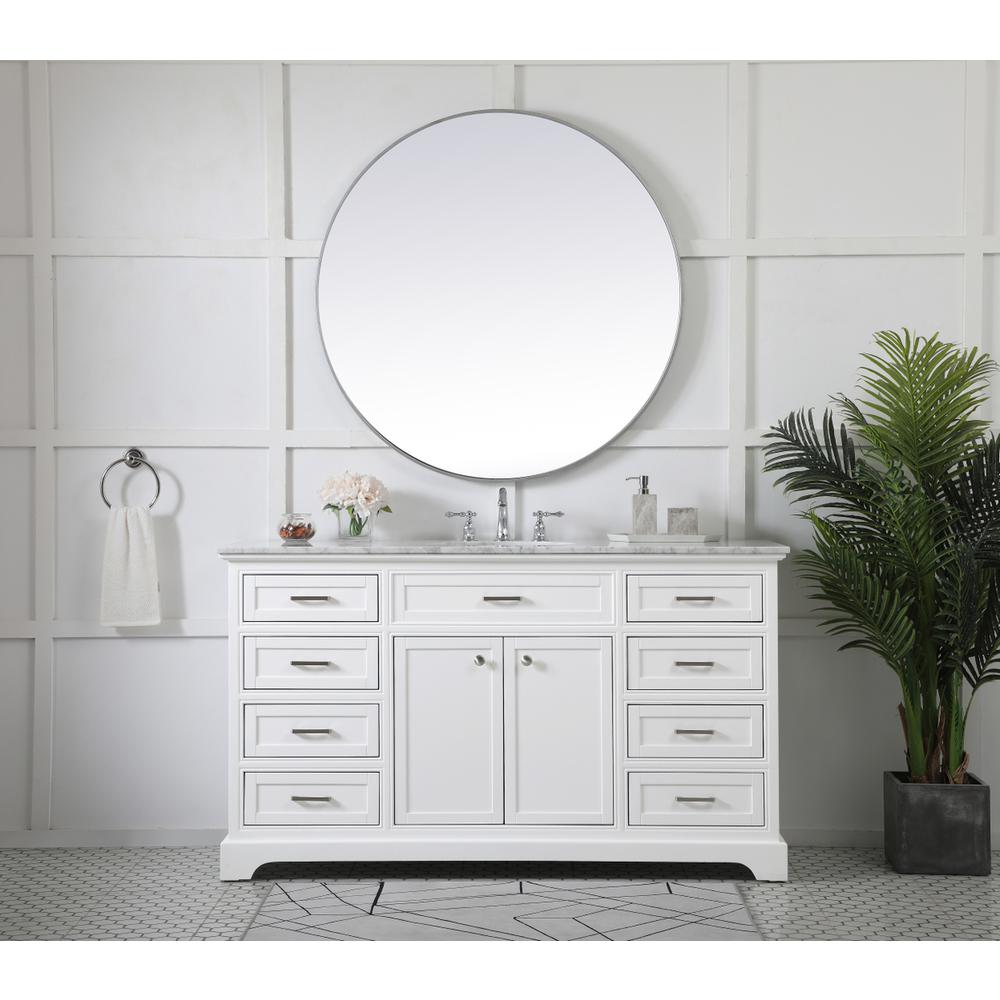 60 inch Single bathroom vanity in white. Picture 4
