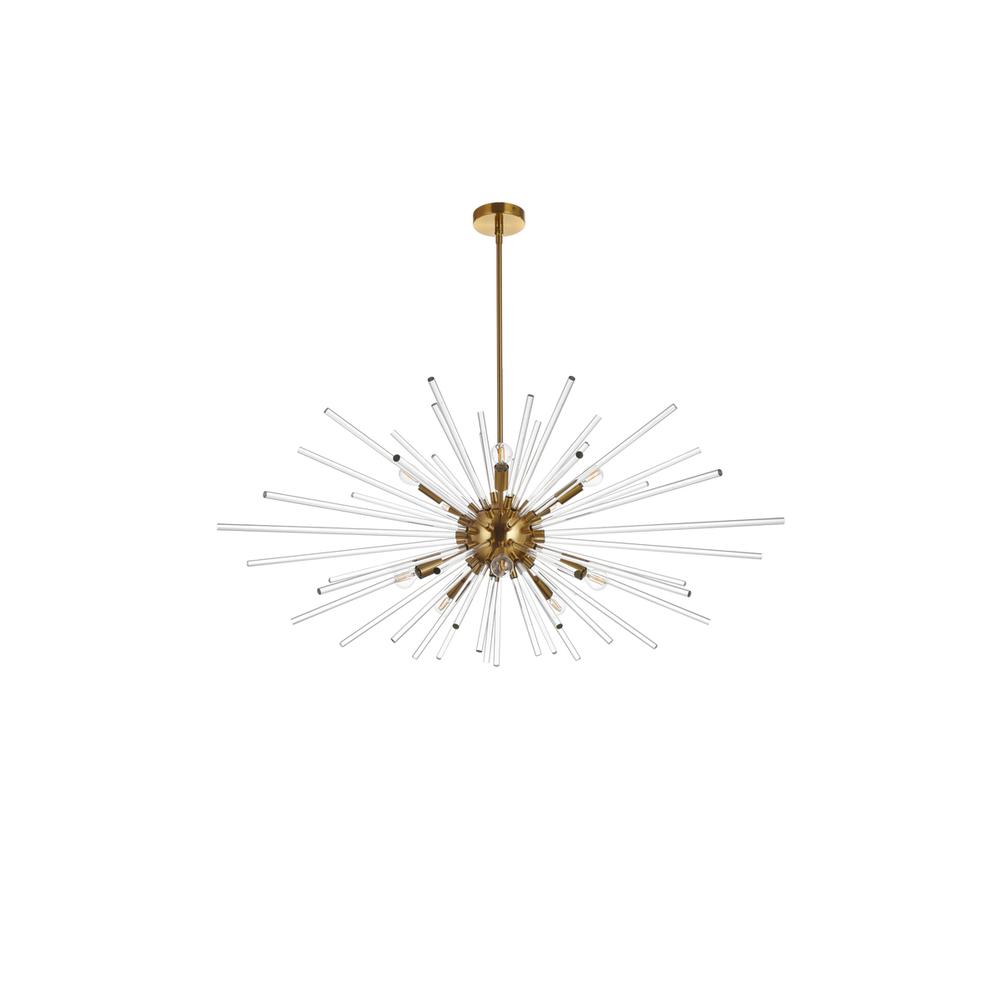 Sienna 42 inch crystal rod pendant in gold. Picture 6
