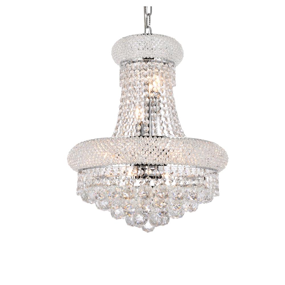 Primo 8 light Chrome Pendant Clear Royal Cut Crystal. Picture 2