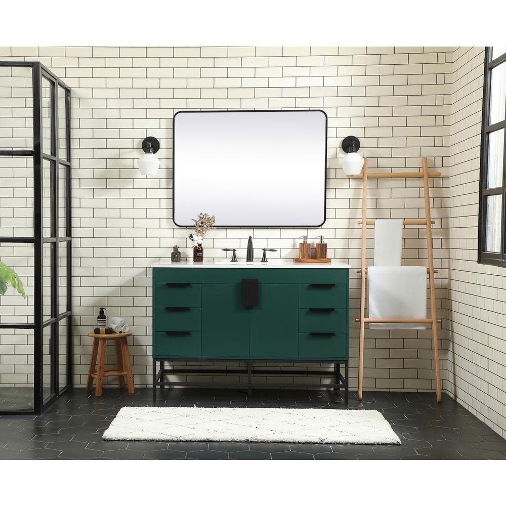 48 inch Single bathroom vanity in green. Picture 4