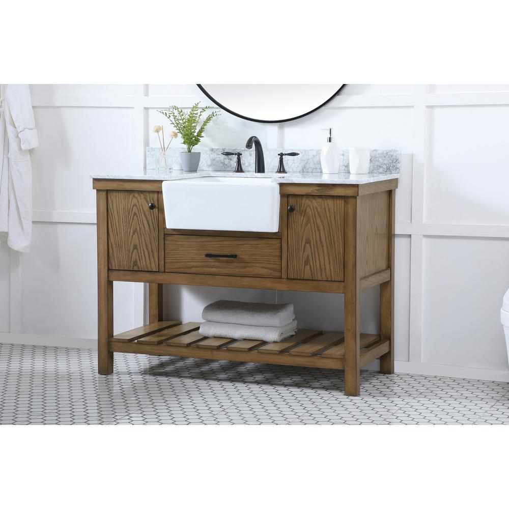 48 inch Single bathroom vanity in driftwood with backsplash. Picture 2
