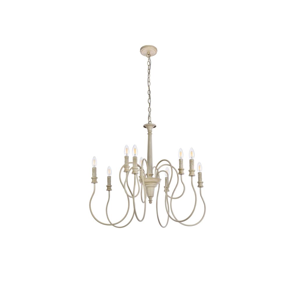 Flynx 9 lights pendant in weathered dove. Picture 6