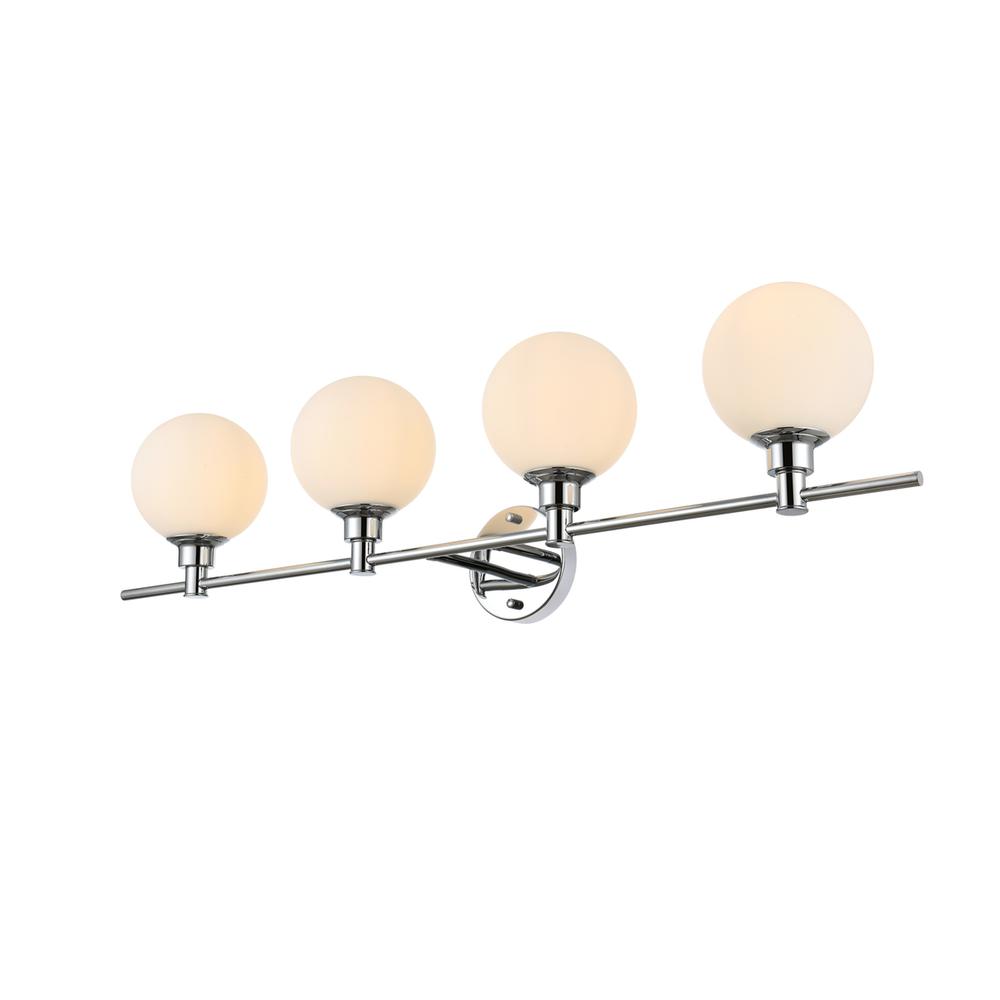 Cordelia 4 light Chrome and frosted white Bath Sconce. Picture 2