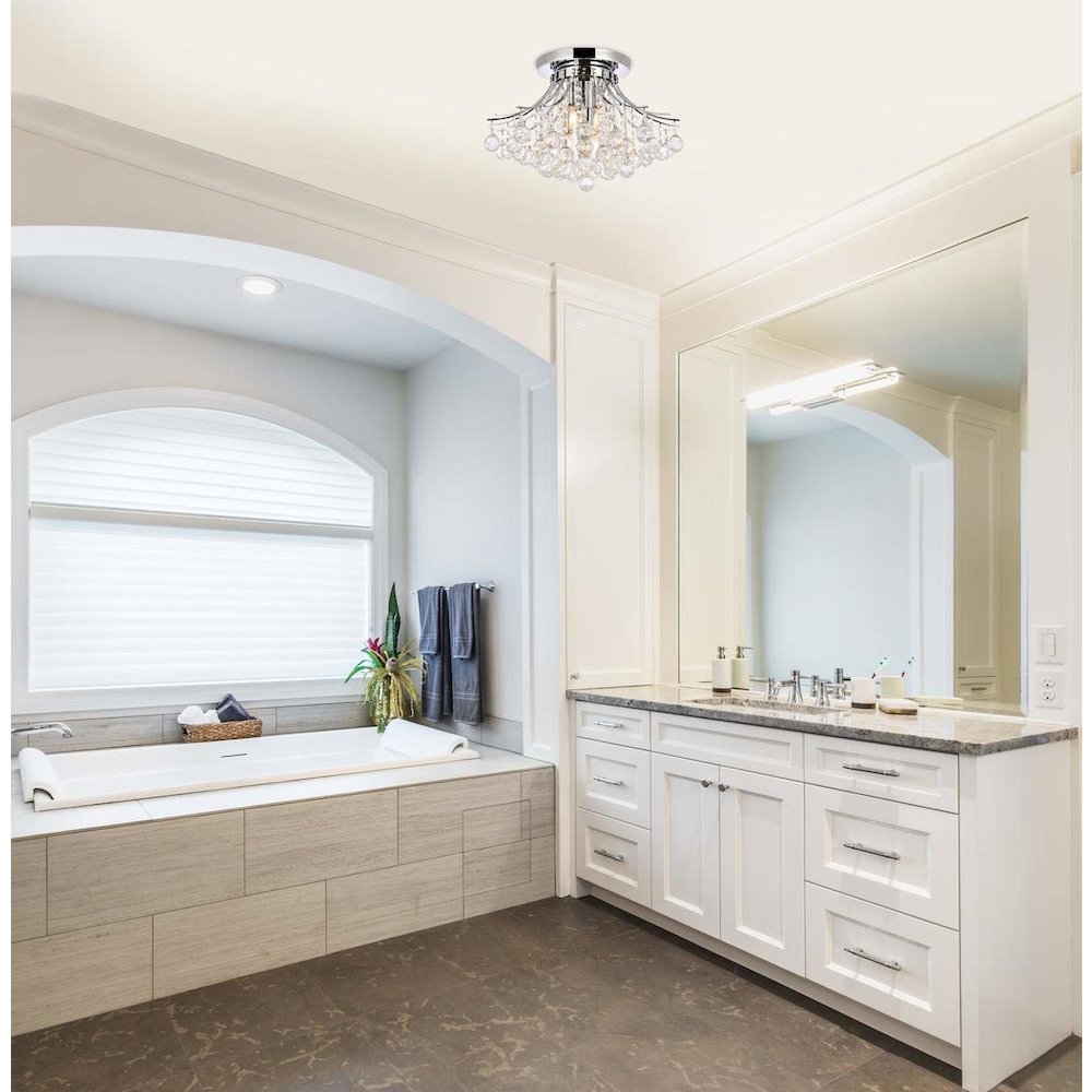 Toureg 6 light Chrome Flush Mount Clear Royal Cut Crystal. Picture 2