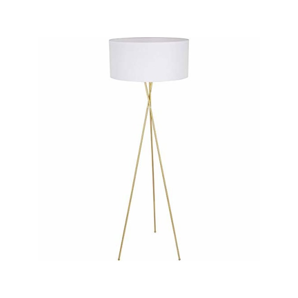 Cason 1 light Brass and White shade Floor lamp. Picture 4