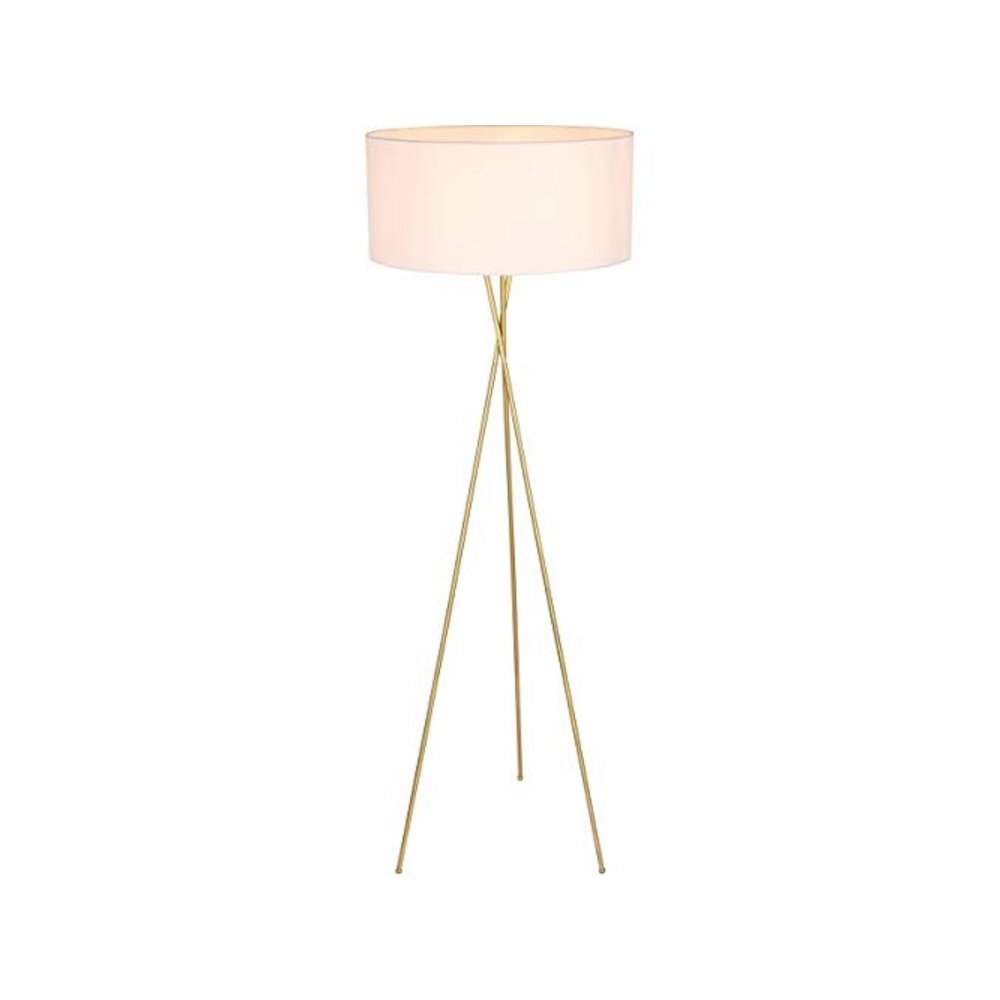 Cason 1 light Brass and White shade Floor lamp. Picture 5