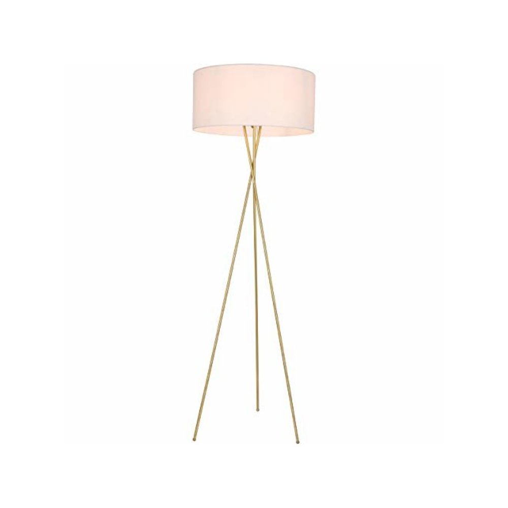 Cason 1 light Brass and White shade Floor lamp. Picture 9