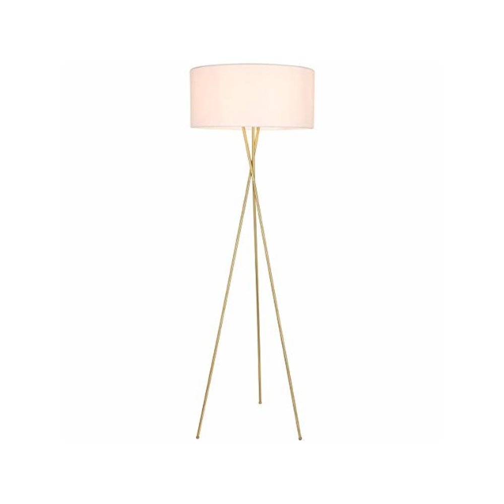 Cason 1 light Brass and White shade Floor lamp. Picture 7