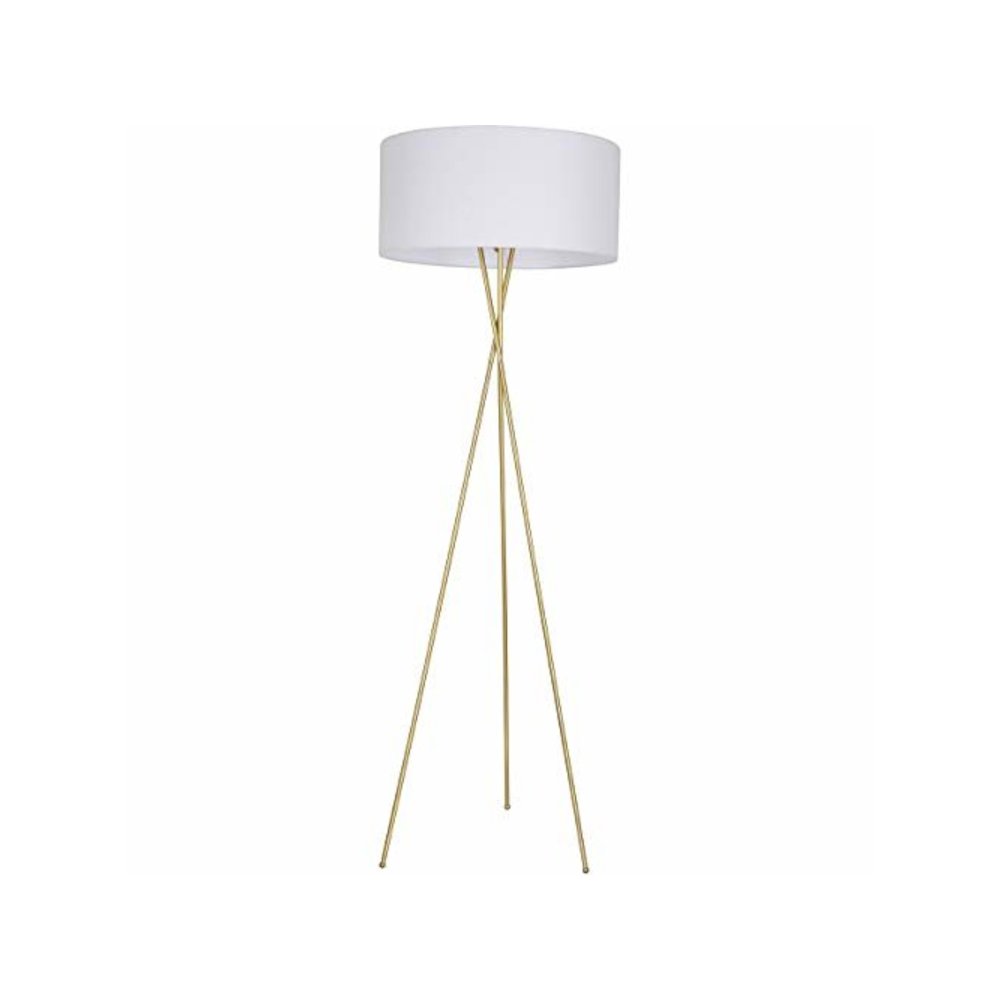 Cason 1 light Brass and White shade Floor lamp. Picture 8