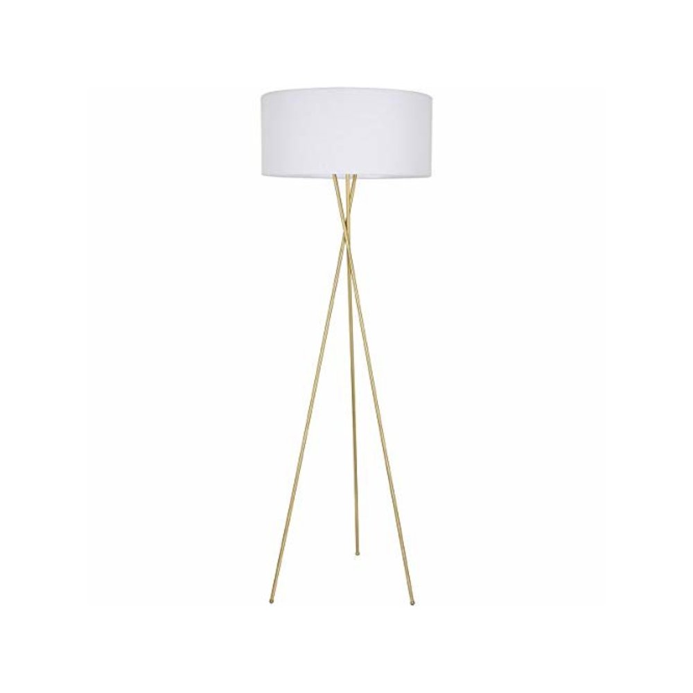 Cason 1 light Brass and White shade Floor lamp. Picture 6