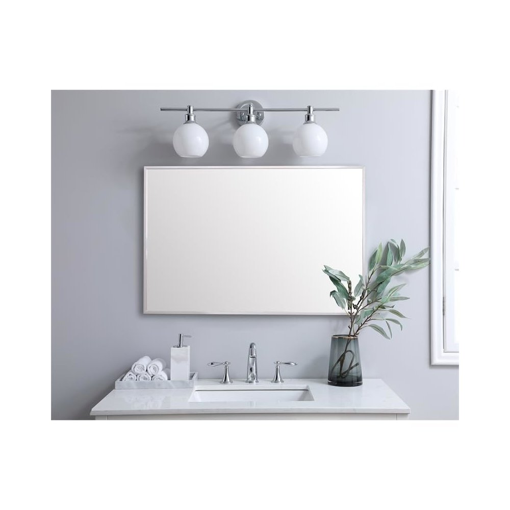 Aluminum Frame Rectangle Mirror 24x36 In Silver. Picture 2