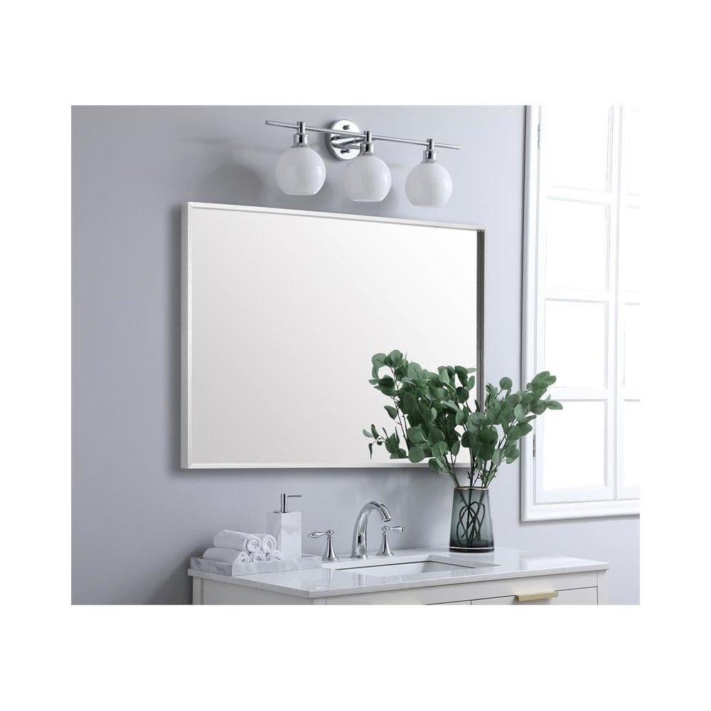 Aluminum Frame Square Mirror 30x36 In Silver. Picture 6