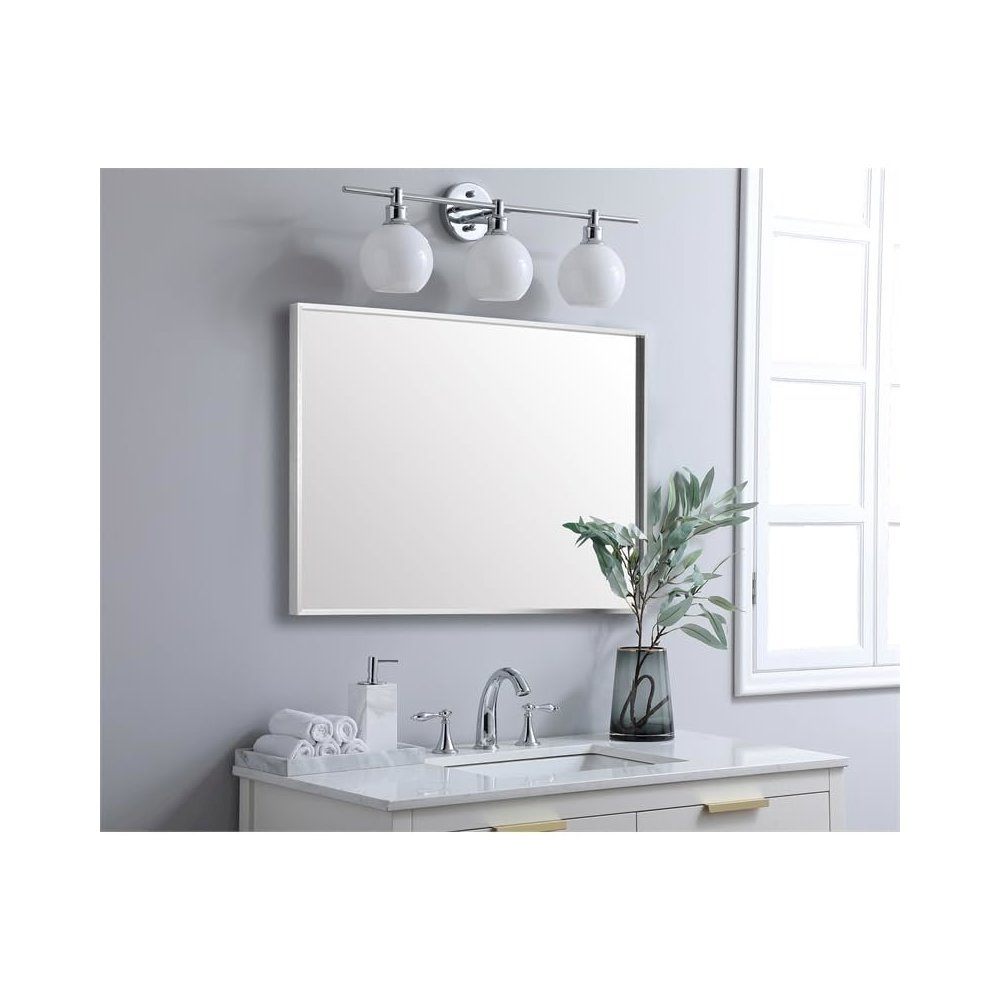 Aluminum Frame Rectangle Mirror 24x36 In Silver. Picture 6