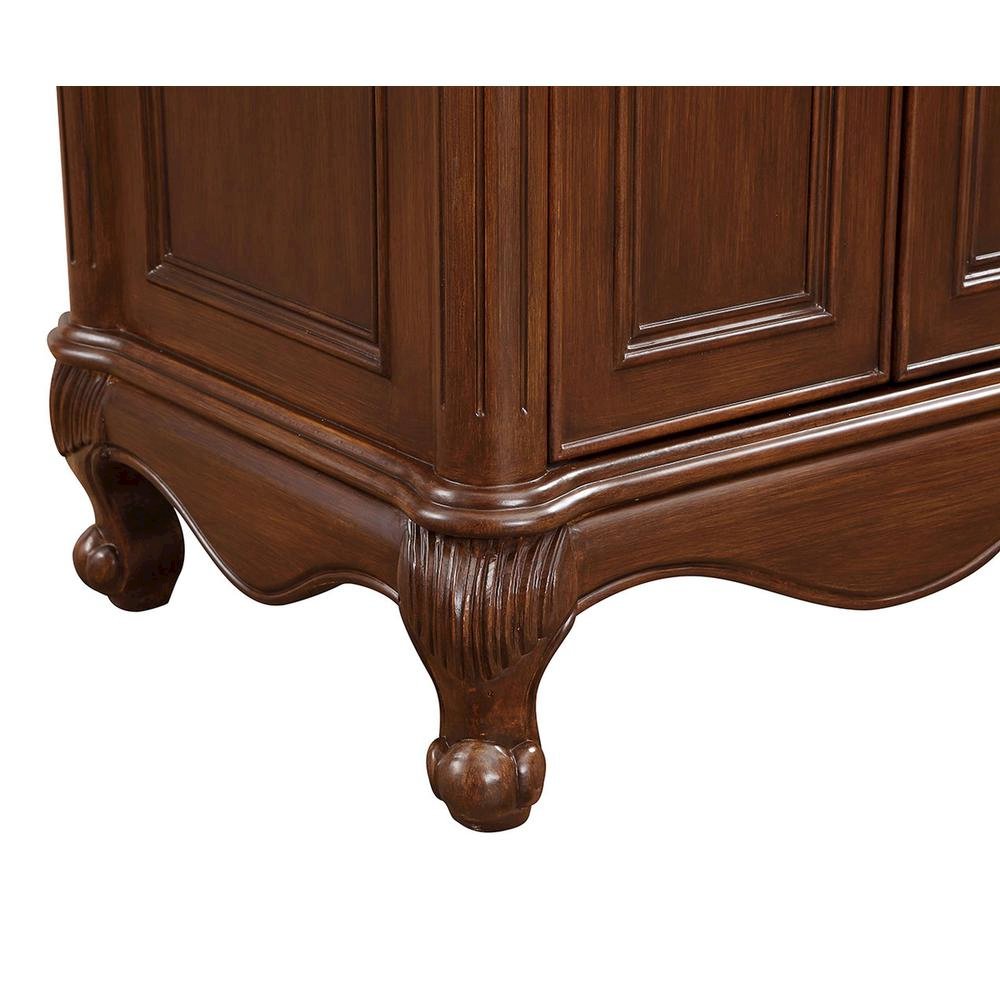 30 inch Single Bathroom vanity in Teak Color with ivory white engineered marble. Picture 6