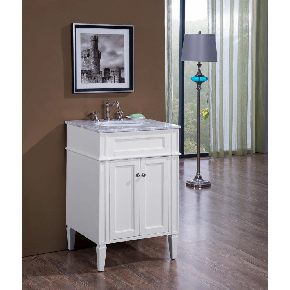 24 In. Single Bathroom Vanity Set In White. Picture 9