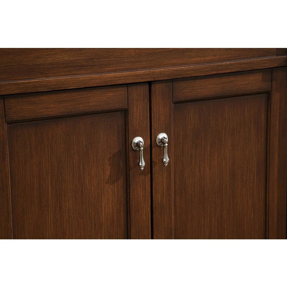 30 inch Single Bathroom vanity in Walnut with ivory white engineered marble. Picture 5