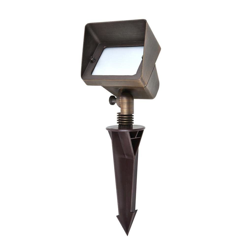 Flood Light W2.75In D5.25In H8In Antique Brass  Mr11/ Mr16 Dual Socket. Picture 2