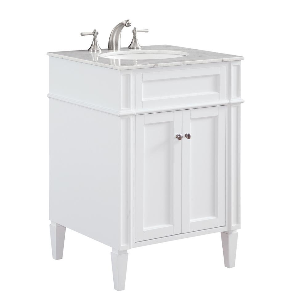 24 In. Single Bathroom Vanity Set In White. Picture 11