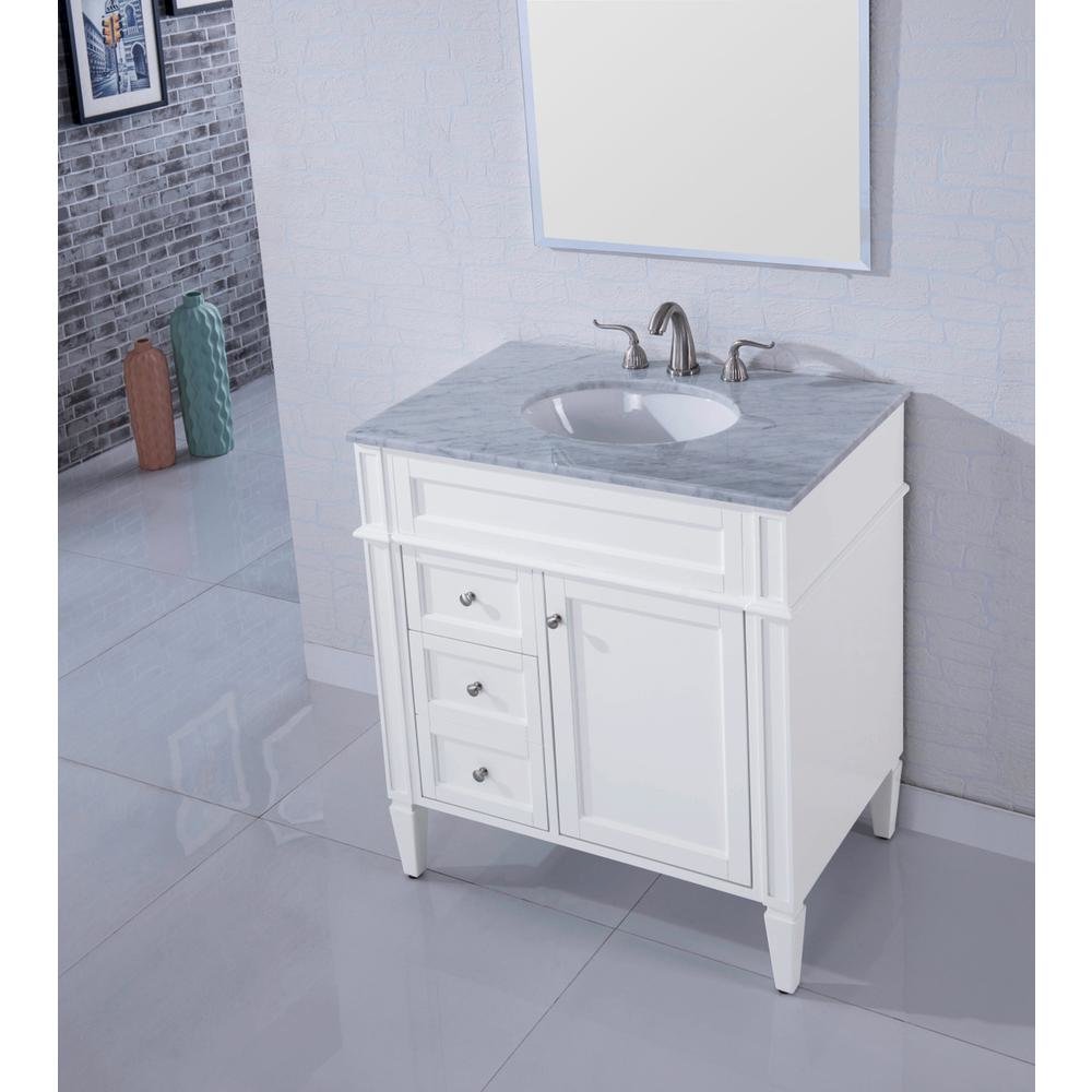 32 In. Single Bathroom Vanity Set In White. Picture 10