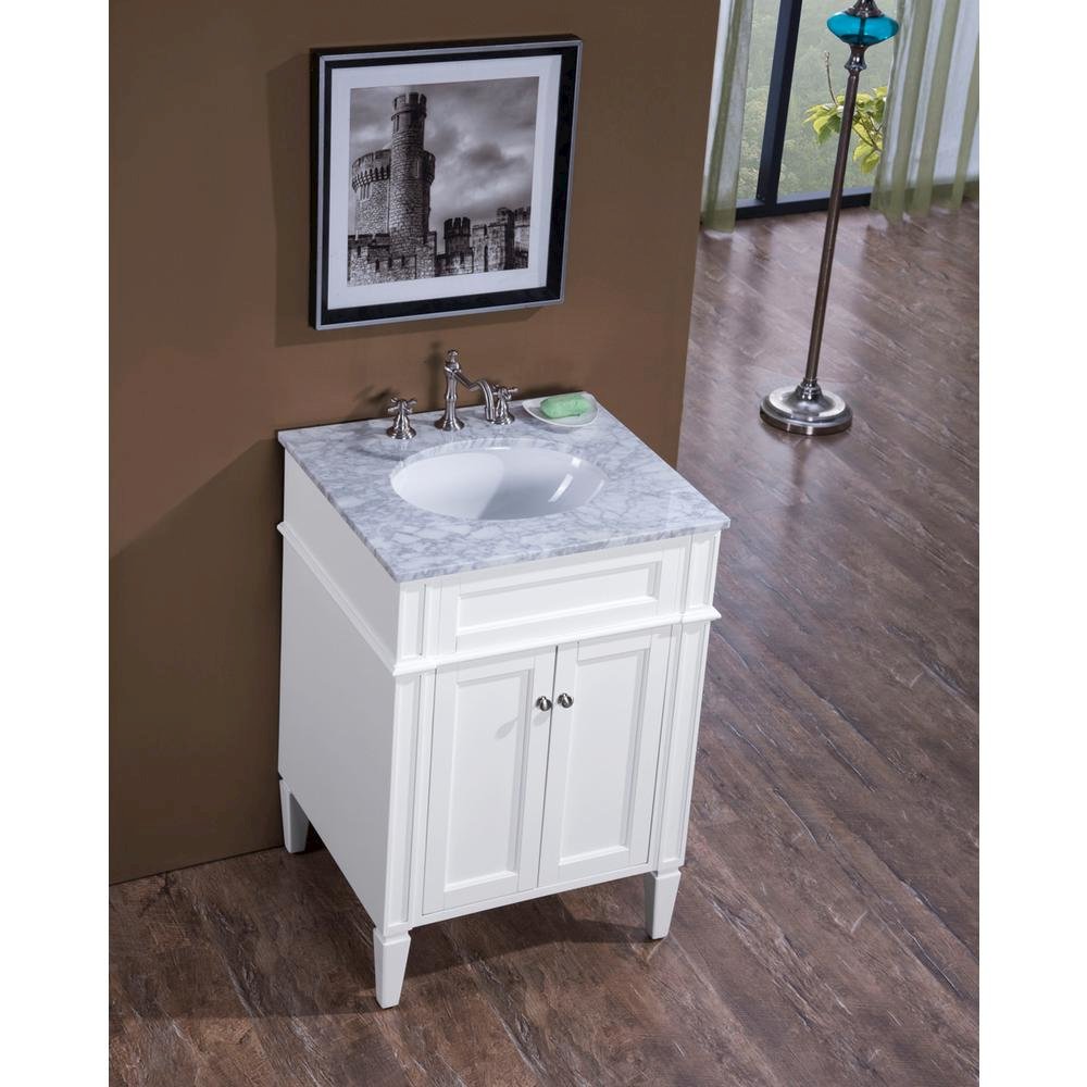 24 In. Single Bathroom Vanity Set In White. Picture 10