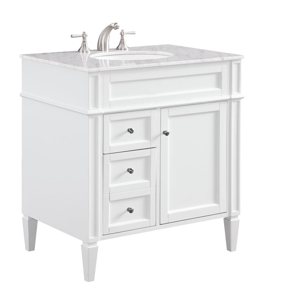 32 In. Single Bathroom Vanity Set In White. Picture 11