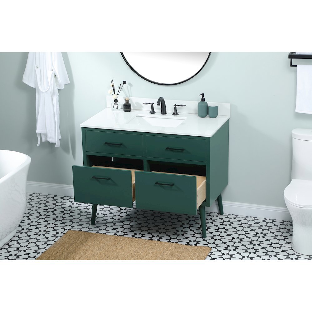 42 Inch Bathroom Vanity In Green With Backsplash. Picture 4