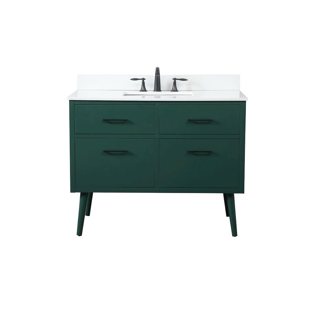 42 Inch Bathroom Vanity In Green With Backsplash. Picture 1