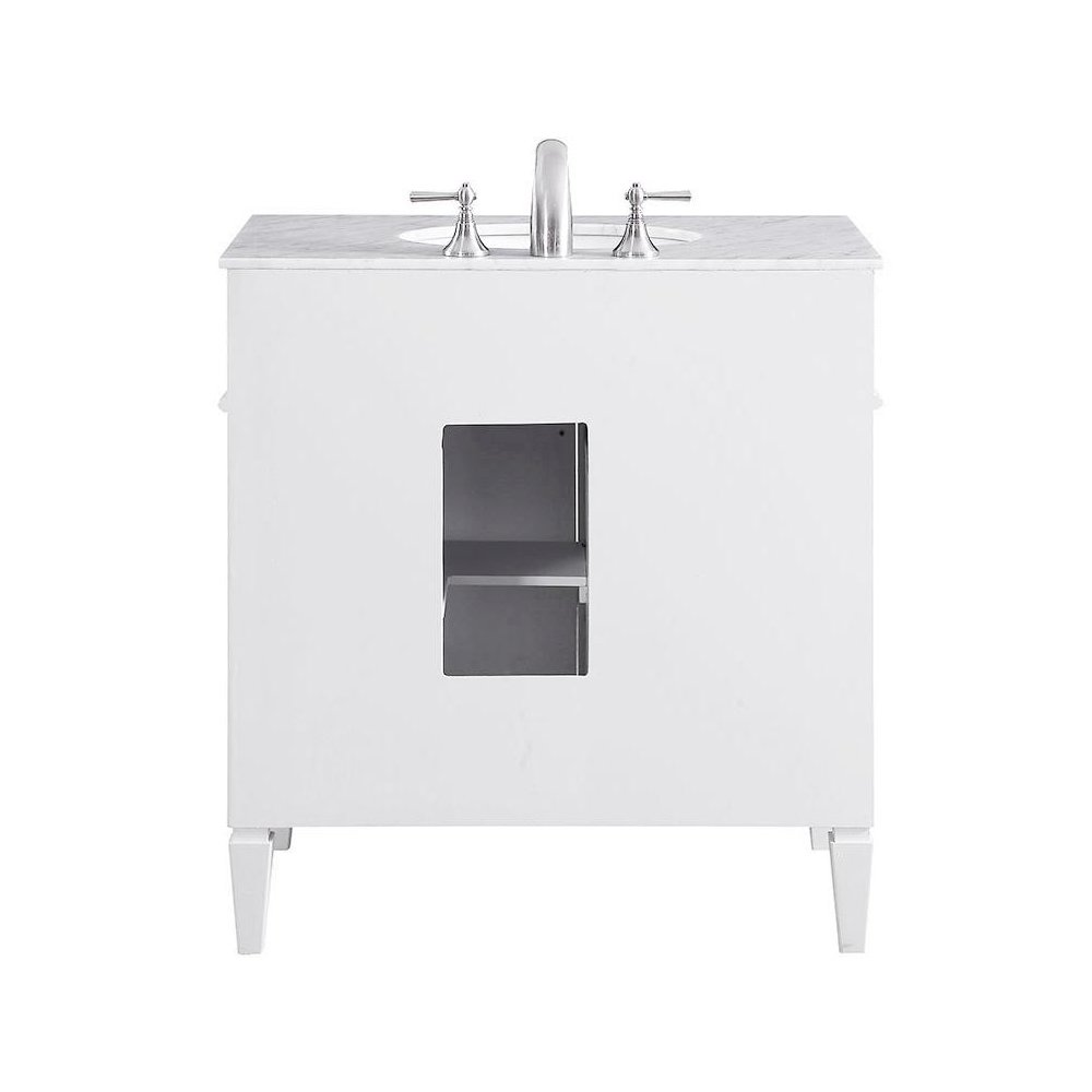 32 In. Single Bathroom Vanity Set In White. Picture 7