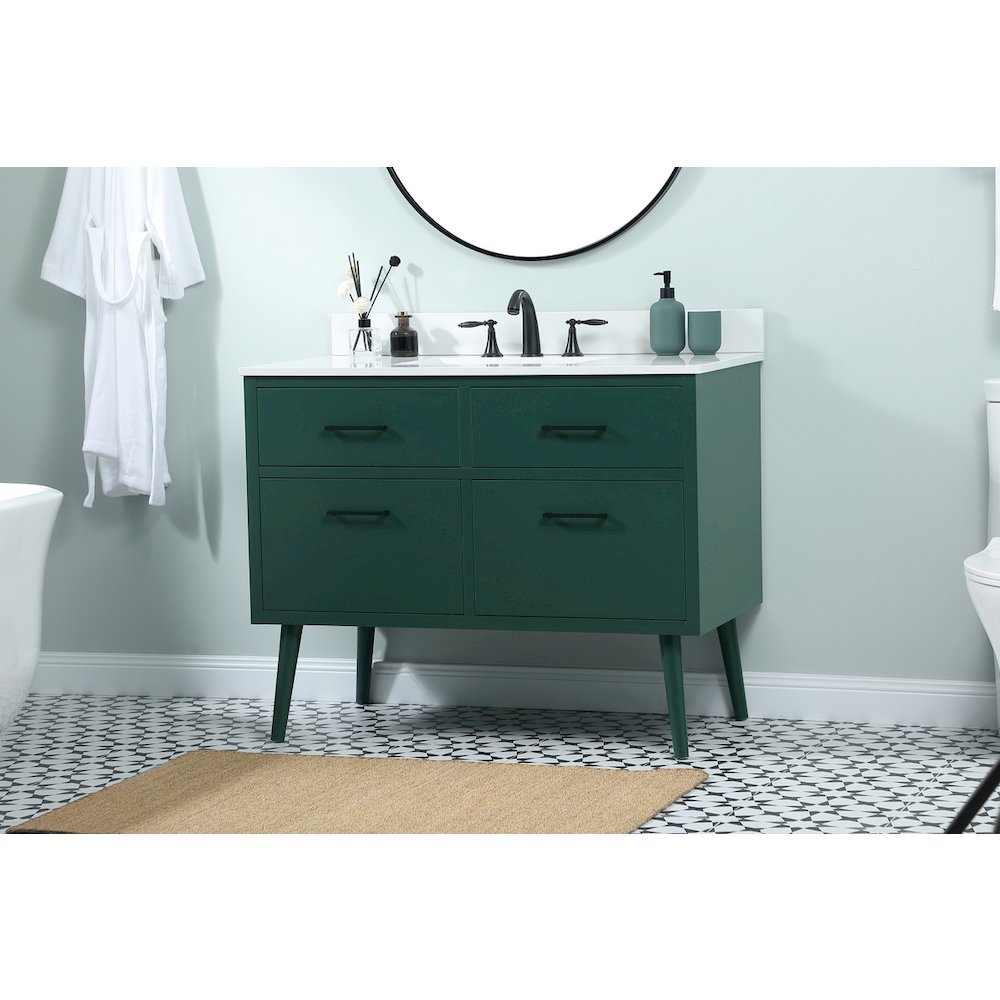42 Inch Bathroom Vanity In Green With Backsplash. Picture 3