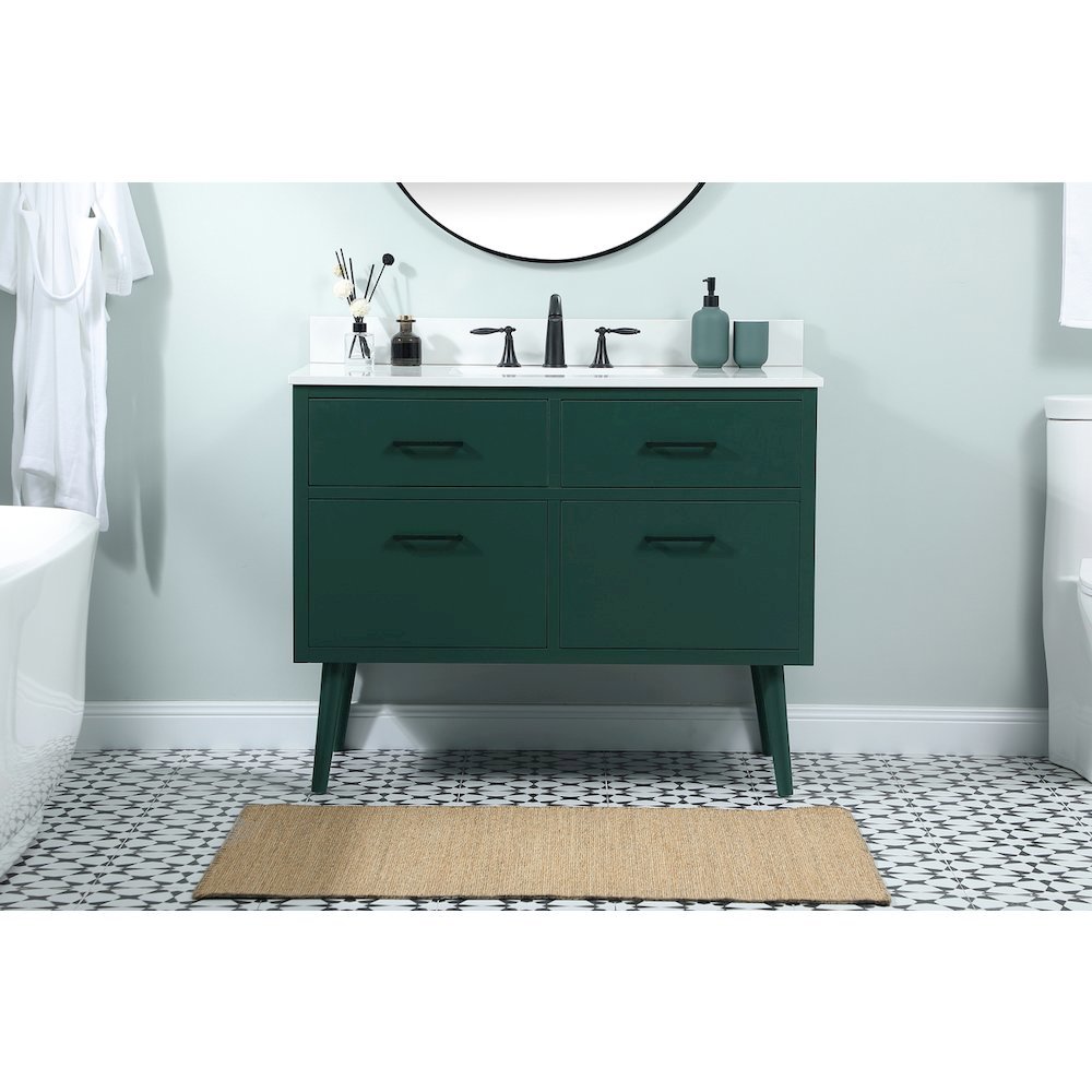 42 Inch Bathroom Vanity In Green With Backsplash. Picture 2
