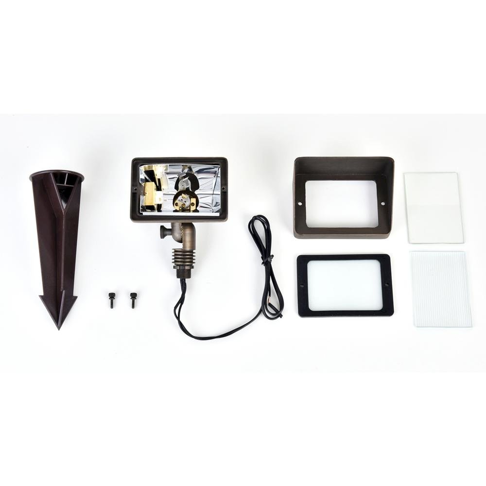Flood Light W2.75In D5.25In H8In Antique Brass  Mr11/ Mr16 Dual Socket. Picture 7