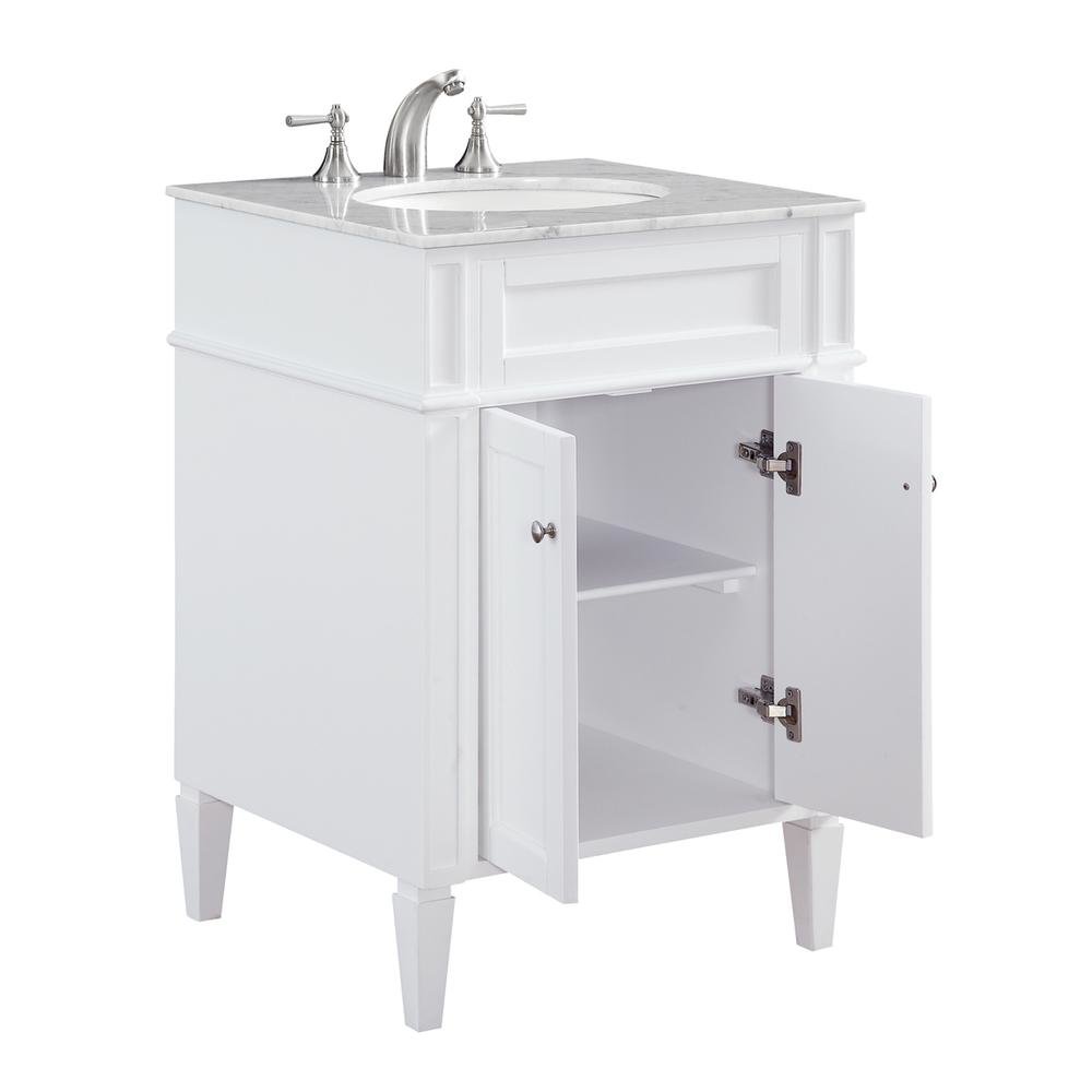24 In. Single Bathroom Vanity Set In White. Picture 2