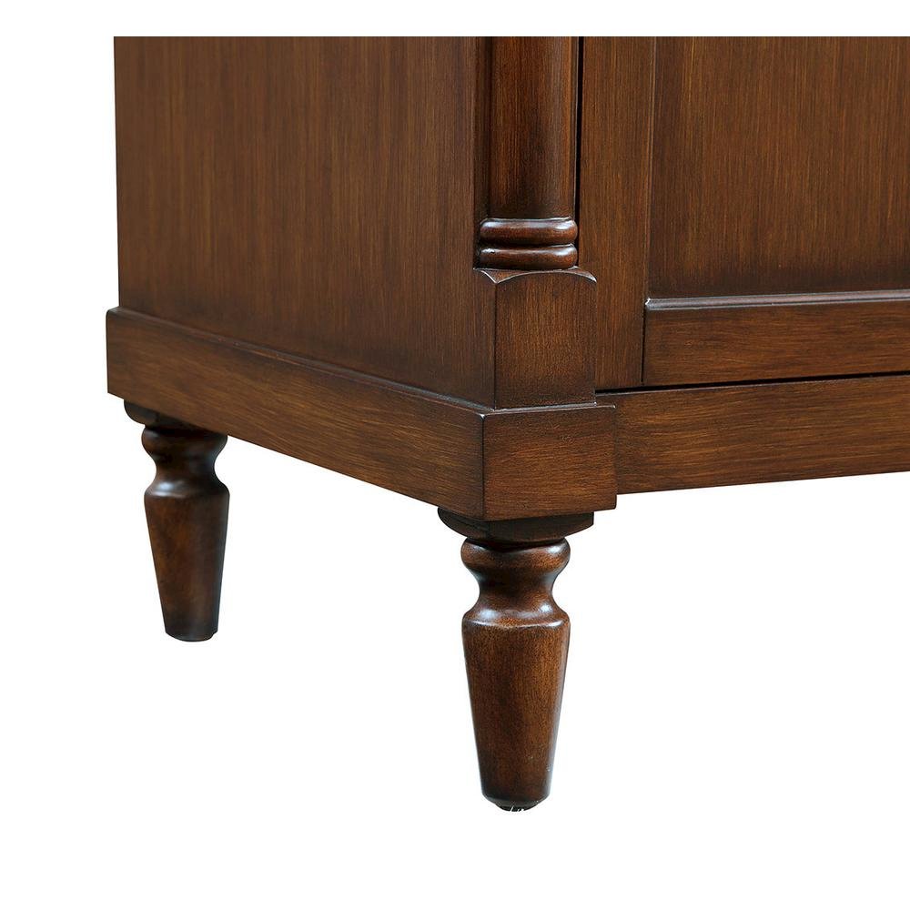 30 inch Single Bathroom vanity in Walnut with ivory white engineered marble. Picture 6