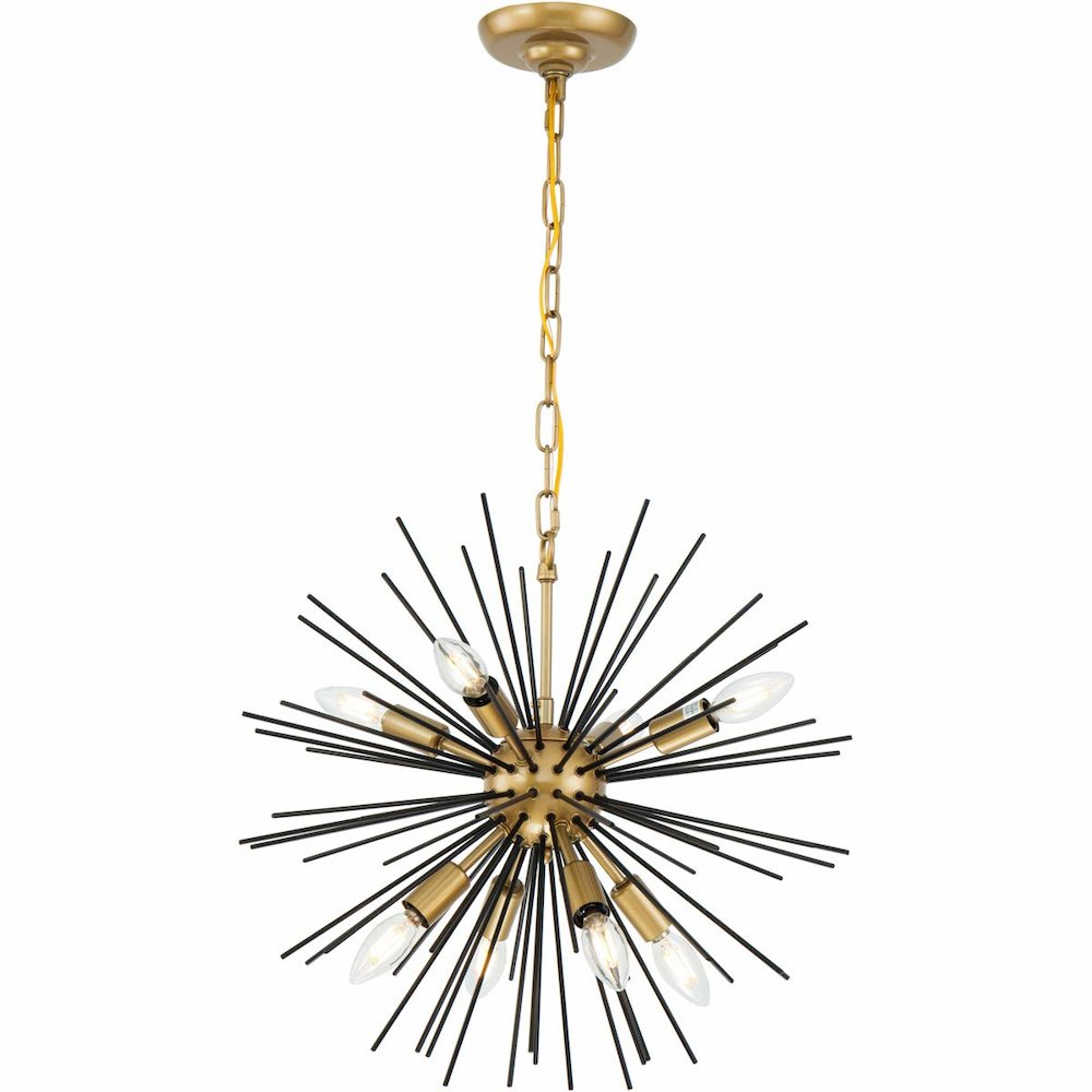 Timber 8 light Brass and Black pendant. Picture 8