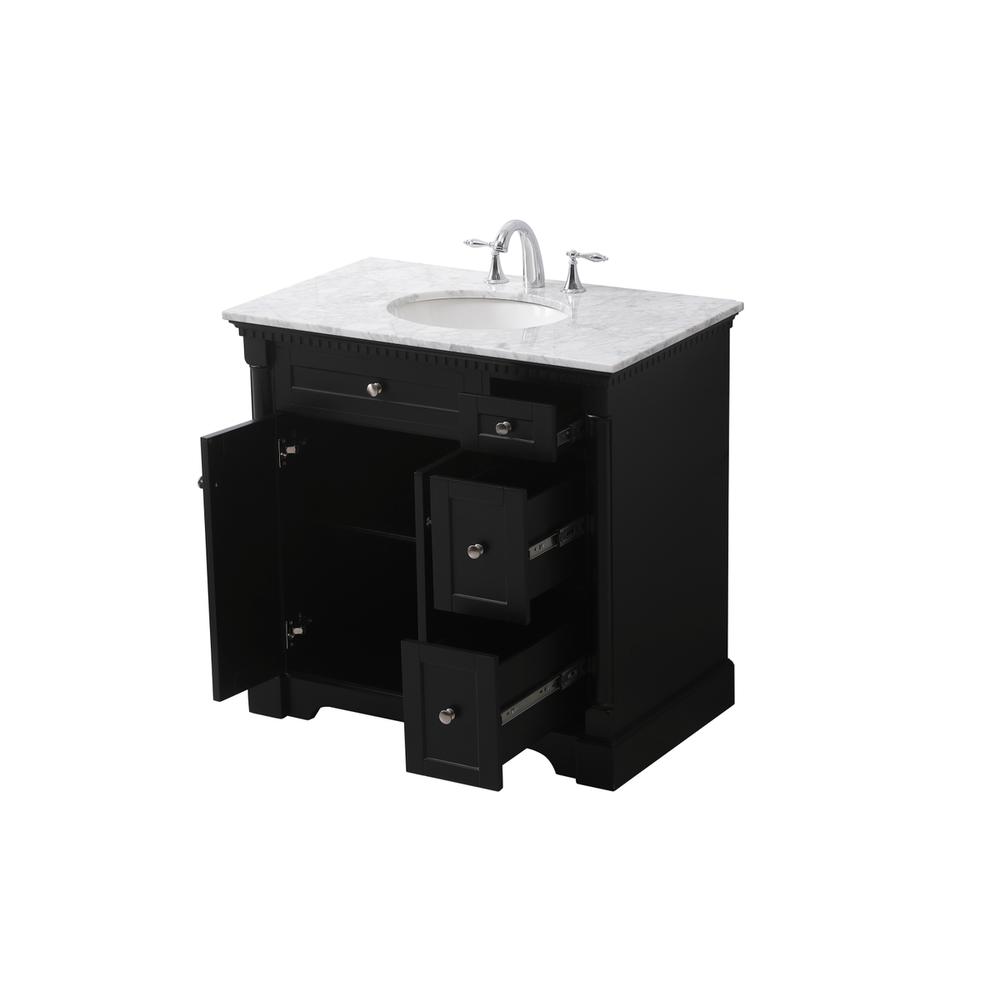 36 inch Single bathroom vanity set in black. Picture 9