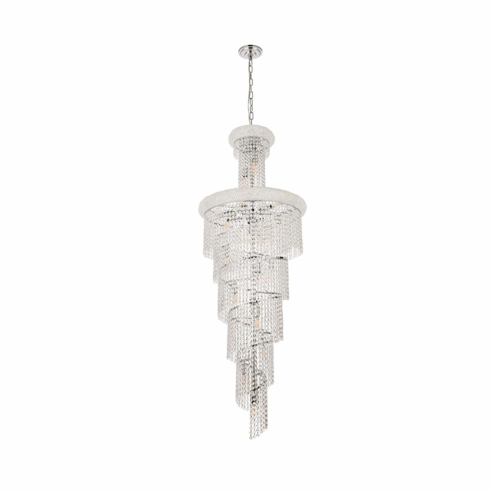 Spiral 22 light Chrome Chandelier Clear Royal Cut Crystal. Picture 2