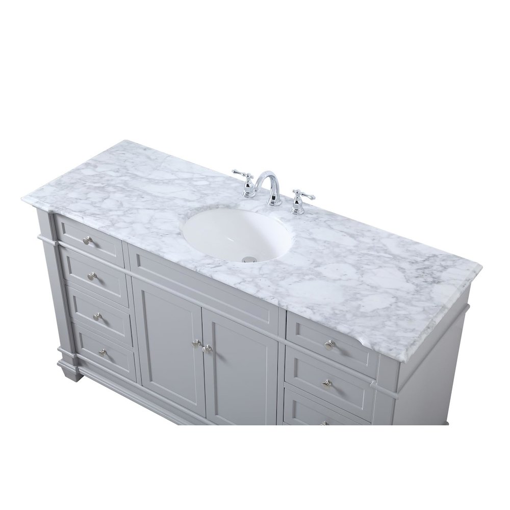 60 inch Single Bathroom Vanity set in Grey. Picture 5
