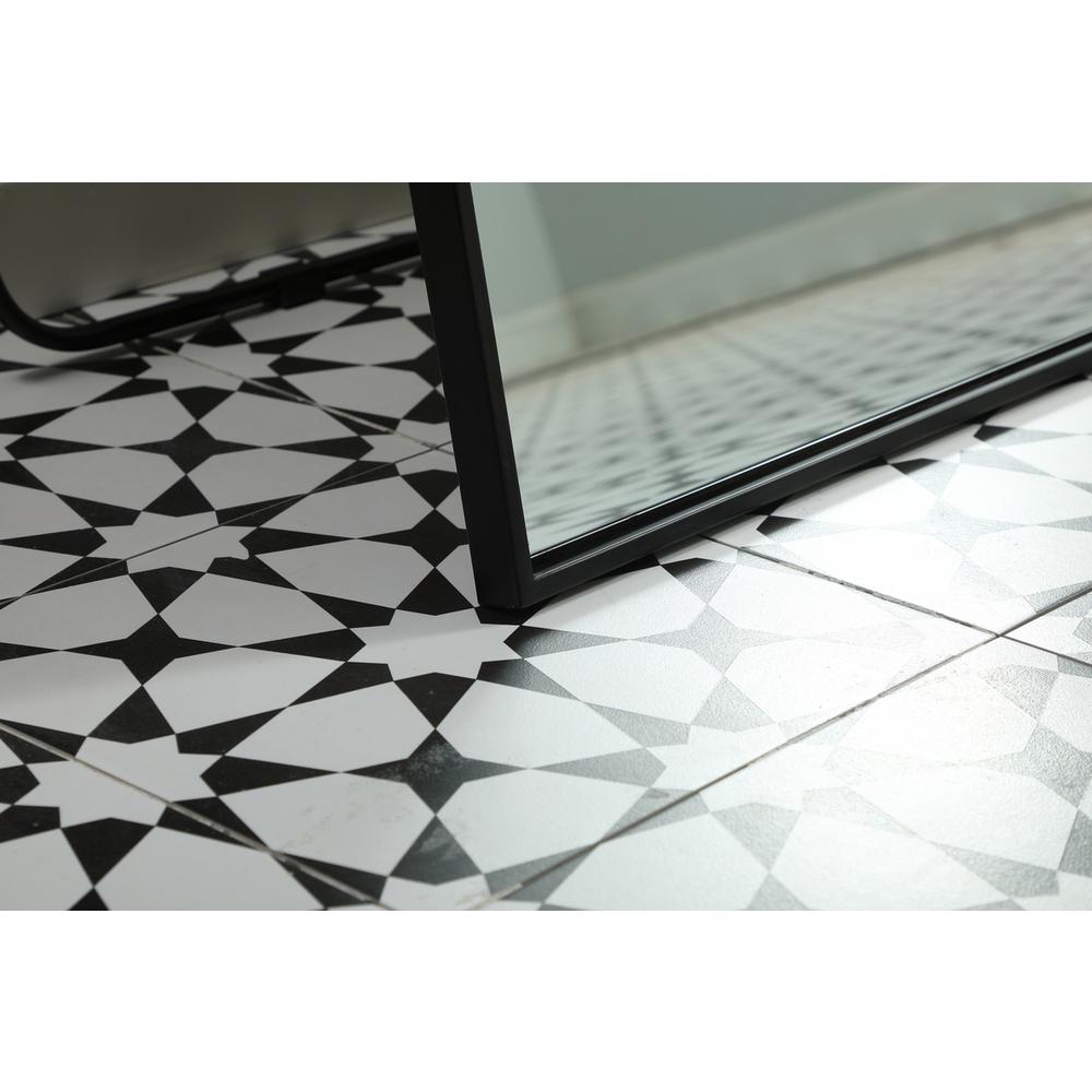 Metal Frame Arch Full Length Mirror 35x66 Inch in Black. Picture 4