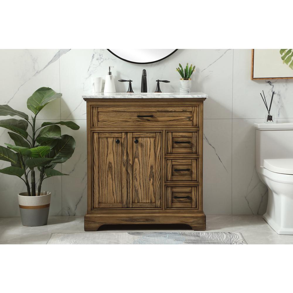 32 inch Single bathroom vanity in driftwood. Picture 14