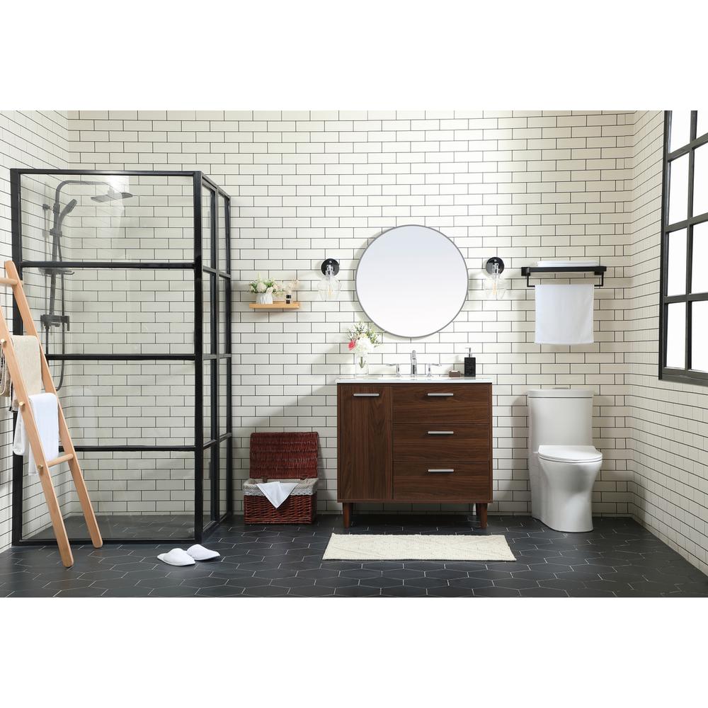36 inch bathroom vanity in Walnut. Picture 4