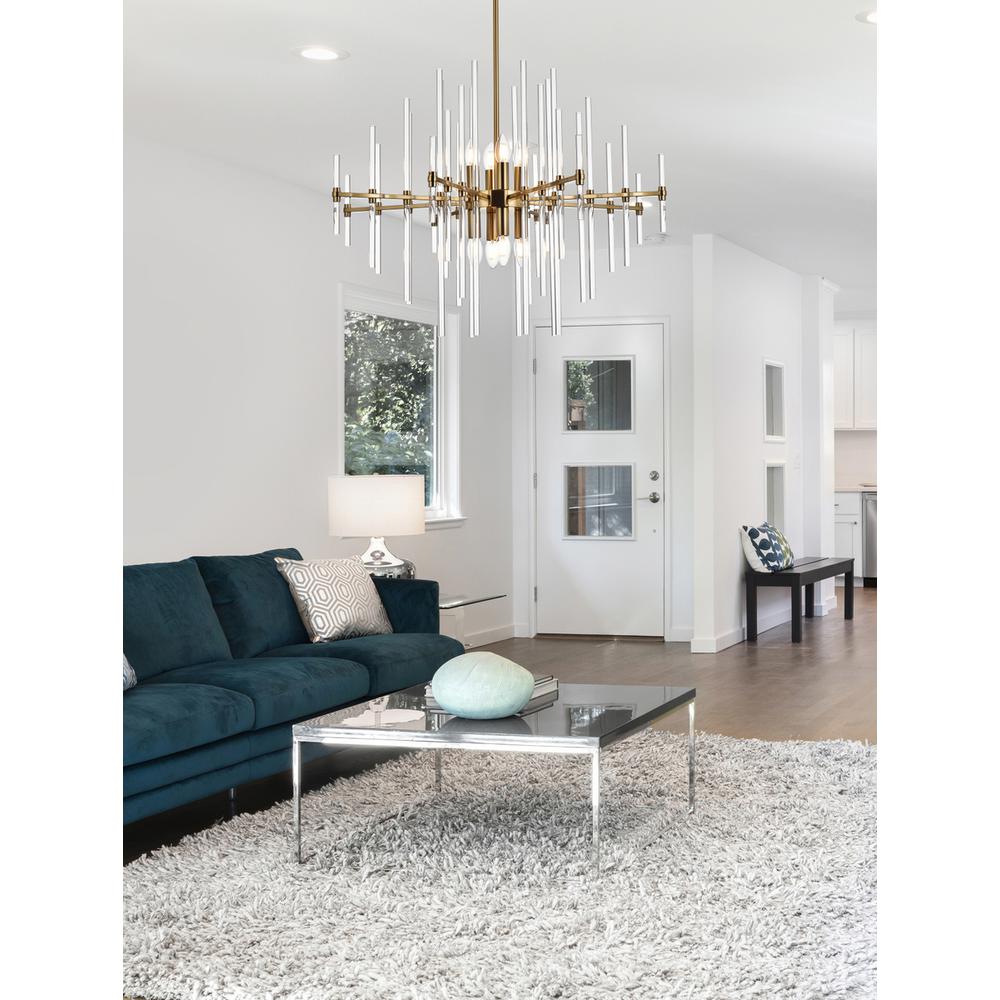 Sienna 31 inch crystal rod pendant in gold. Picture 9