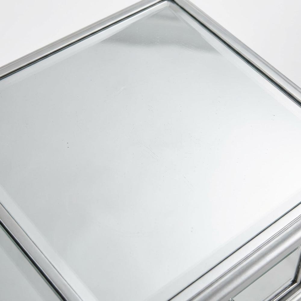 Silver Credenza with 3 Drawers, 4 Doors, Spacious Storage. Picture 5